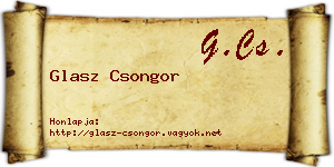 Glasz Csongor névjegykártya